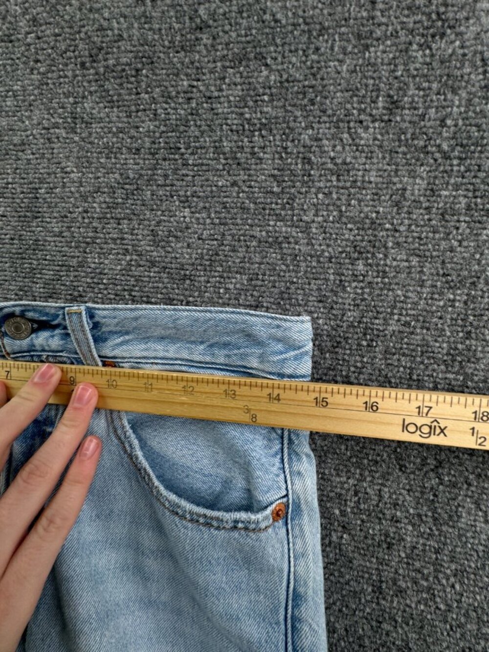 Levi’s Premium Ribcage Straight Light Wash Denim Jean Big E Cotton Lyocell 30x22 - Picture 13 of 15